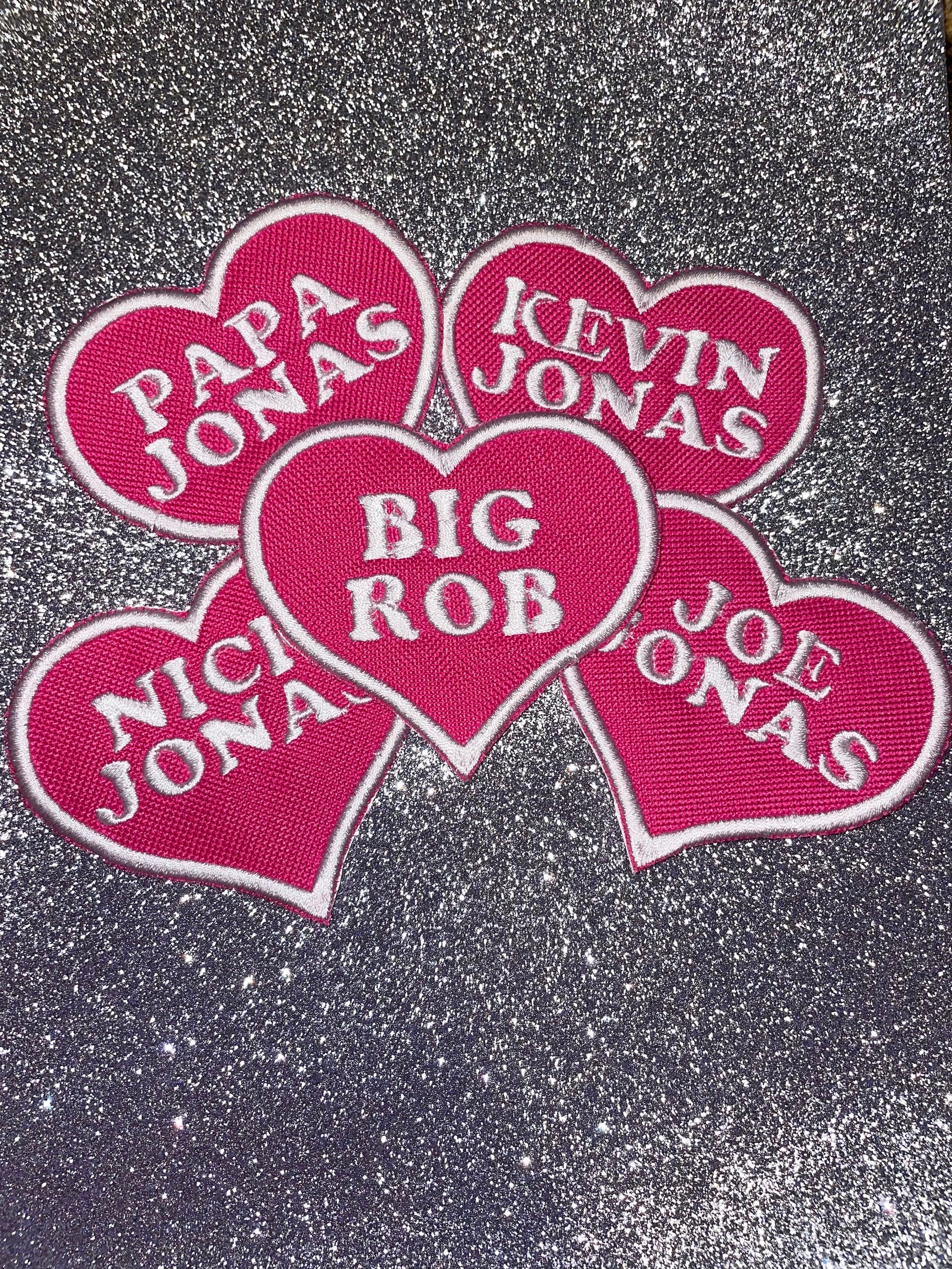 Jonas Brothers Pink Heart Iron On Patch