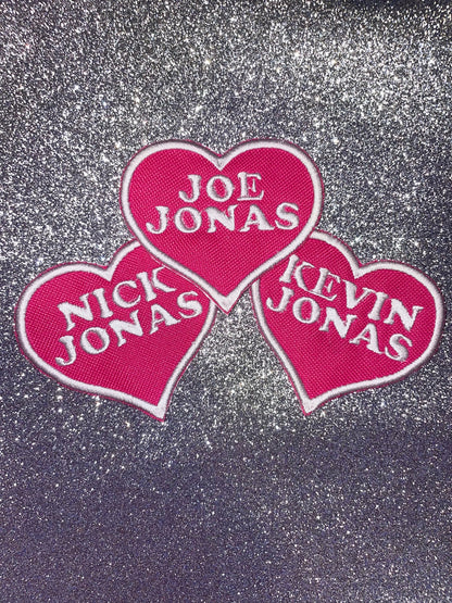 Jonas Brothers Pink Heart Iron On Patch